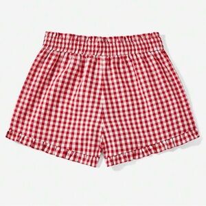 SHEIN MOD Women's Plaid Ruffle Hem Summer Shorts